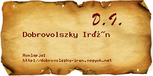 Dobrovolszky Irén névjegykártya