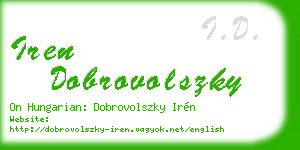 iren dobrovolszky business card